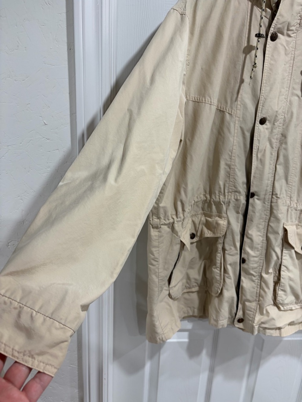 Vintage Women’s Northern Reflections Light Beige Hooded Jacket Pockets - Picture 2 of 9